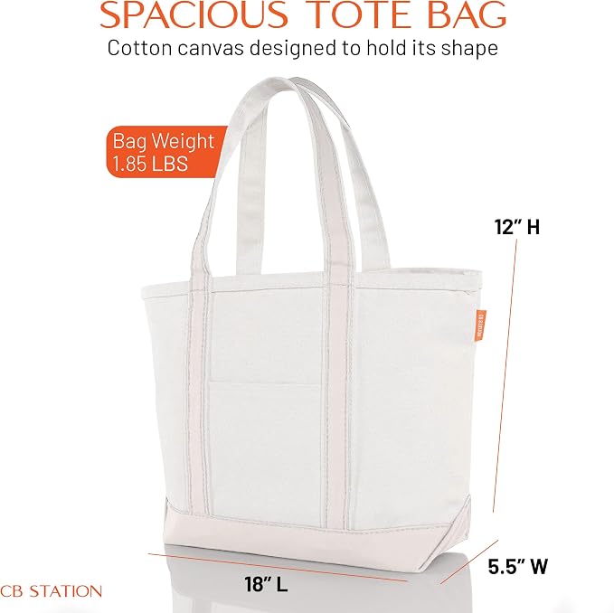 CB STATION Medium Classic Canvas Tote Bag - Image 4
