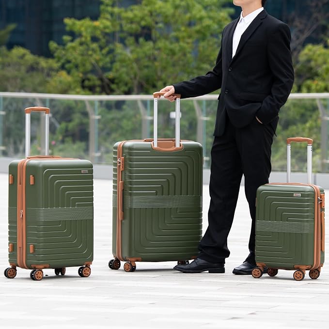 Romswi Luggage Sets 3 Piece Expandable PC+ABS Suitcases, Durable Hardshell - Image 2