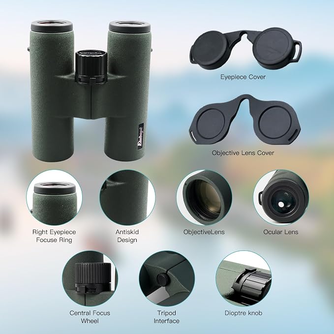 8x32ED Compact Binoculars for Adults – High-Powered BAK4 Prisms, Diamond White - Image 3