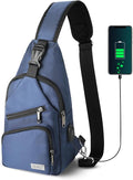 AMJ Crossbody Sling Bag Men Women, Casual Shoulder Backpack, Chest Daypack by AMJ