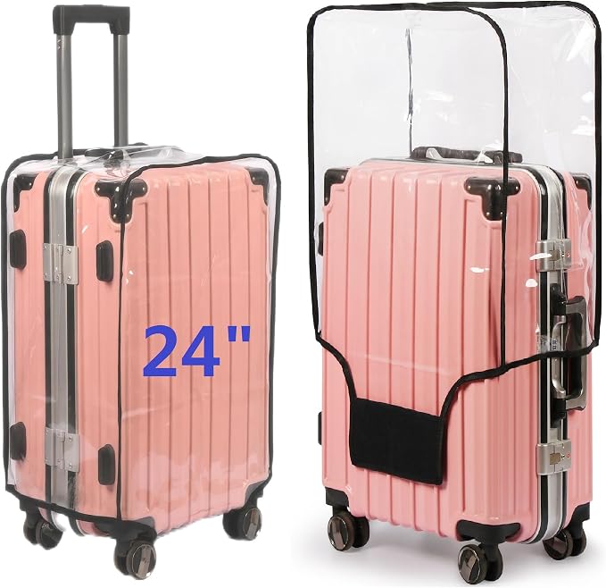 Clear PVC Suitcase Cover Protectors- Thickened Waterproof Luggage Covers by FABULWAY