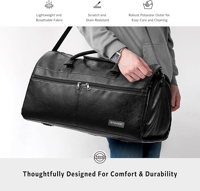 STOVER Garment Travel Duffle Bag, Large 2-in-1 Convertible Carry-on Luggage - Image 7