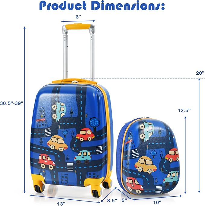 HONEY JOY Kids Luggage, Lightweight Toddler Suitcase, Durable ABS Hardshell - Image 8