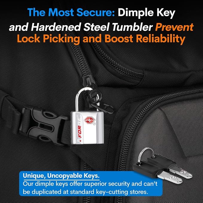 TSA Approved Luggage Locks, Ultra-Secure Dimple Key Travel Locks - Image 6