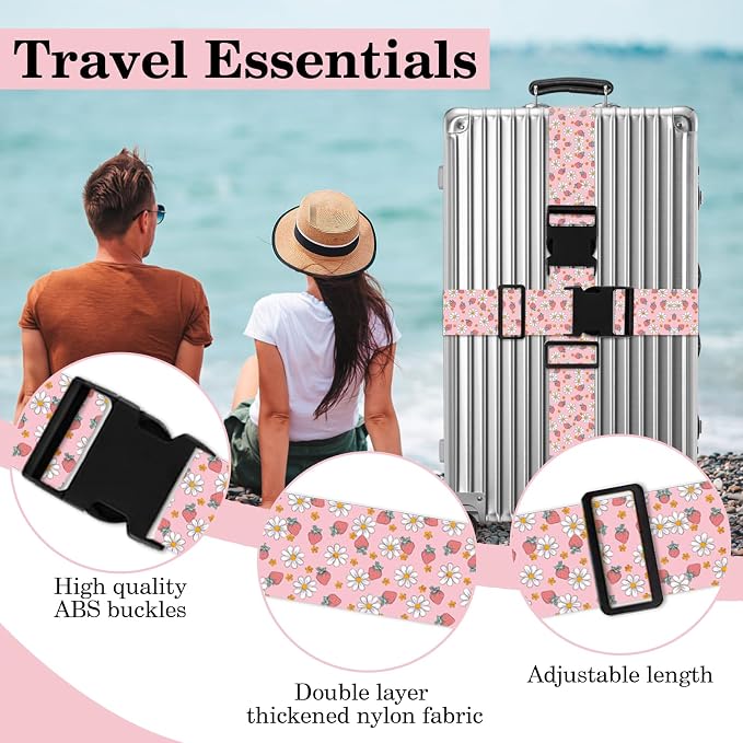 Strawberry Luggage Straps for Suitcases TSA Approved, Luggage Identifiers for - Image 3