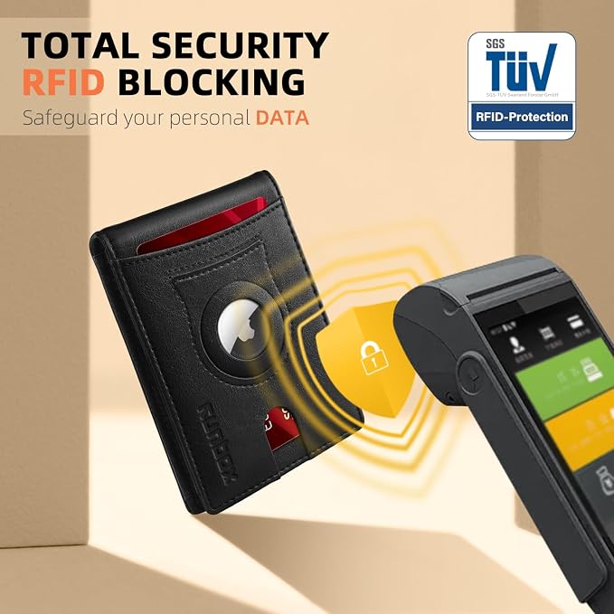 RUNBOX AirTag-Wallet-Mens-Slim-RFID Blocking Wallets Leather - Image 5