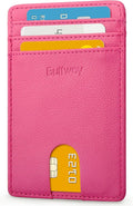 Buffway Mens Slim Wallet, Minimalist Thin Front Pocket Leather Credit Card by Buffway