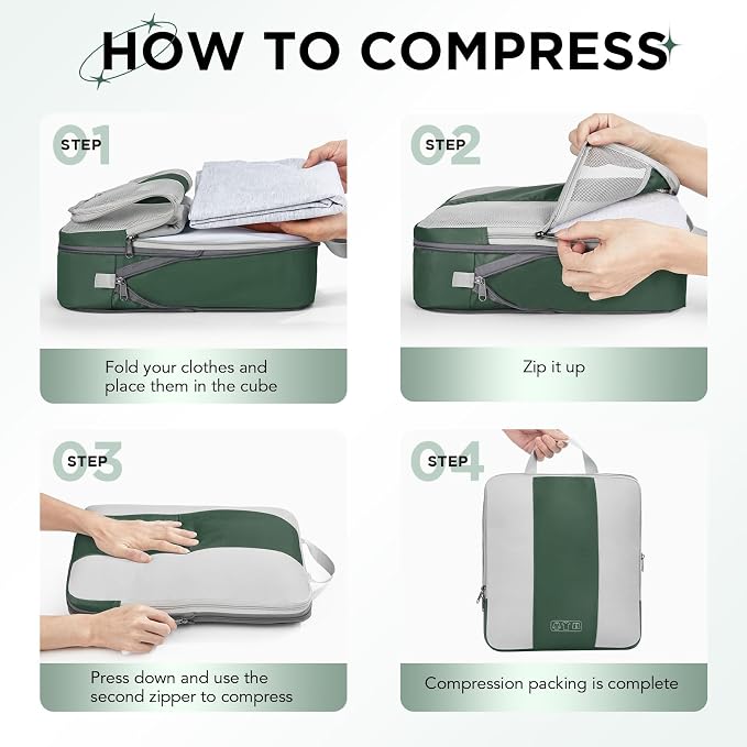 8 Set Compression Packing Cubes - Image 3