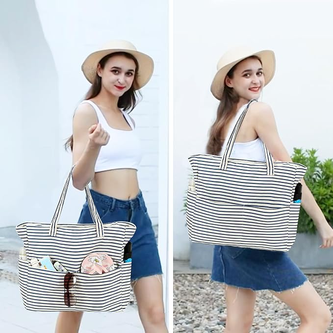 Beach Pool Bags Tote for Women Ladies Large Gym Tote Carry On Bag - Image 7