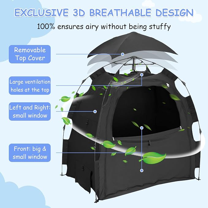 Sleep Tent for Pack N Play, Baby Sleep Tent One-Click Assembly Effective Light - Image 2