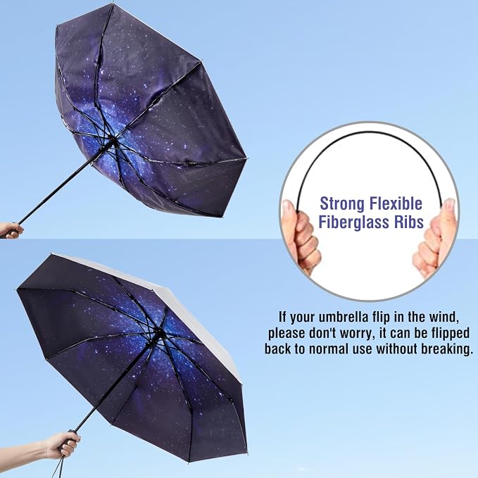 G4Free UPF 50+ UV Protection Large Travel Umbrella 42/46 Inch Auto Open Close - Image 5