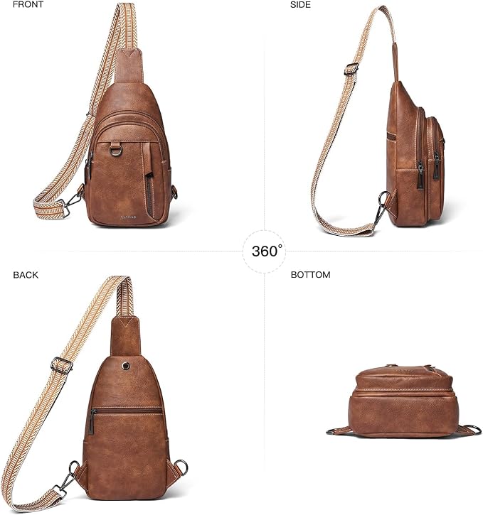 7L Sling Bag for Women Men Leather Small Sling Backpack Daypack Anti Theft - Image 6