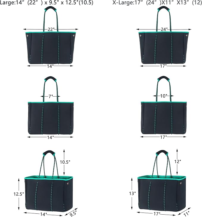QOGiR Neoprene Multipurpose Beach Bag Tote - Image 5