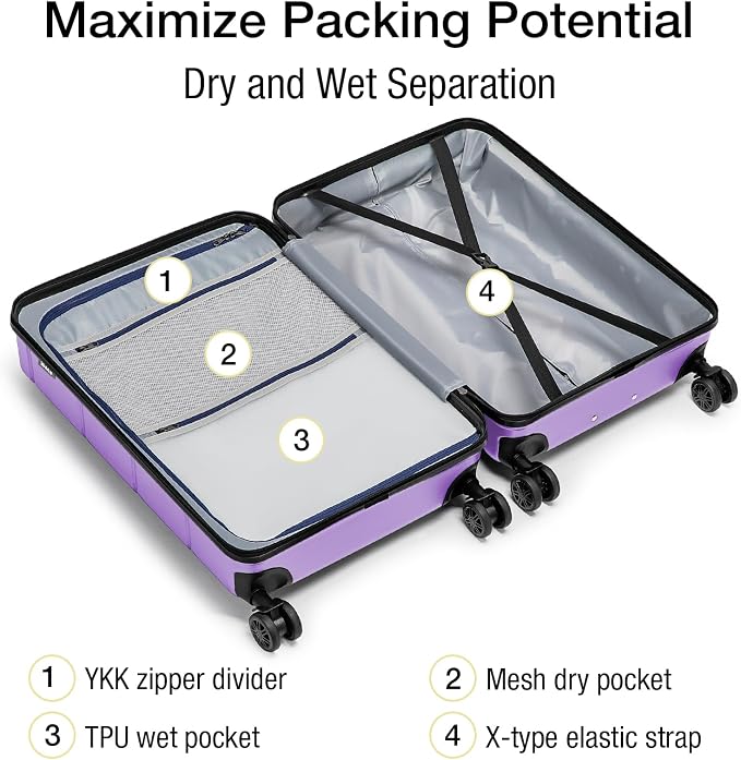 KYME Hardside Expandable Carry On Luggage 22x14x9 Airline Approved - Image 4