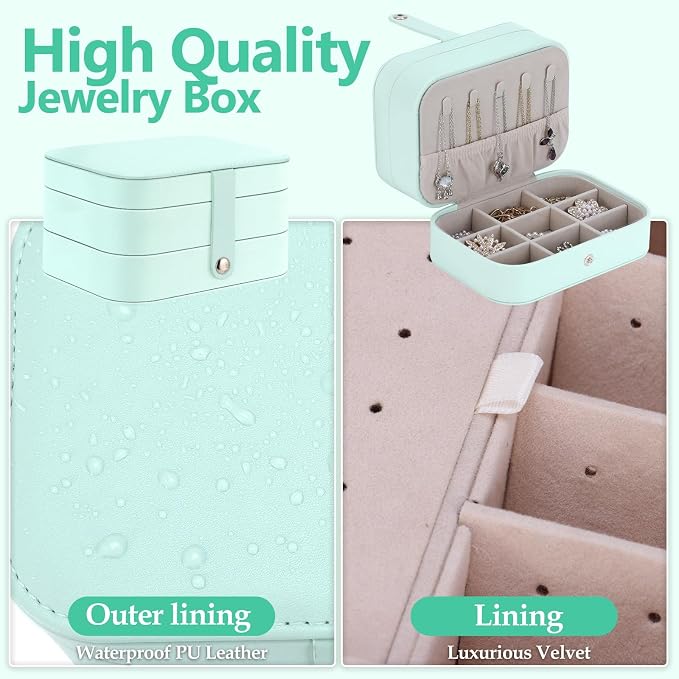 Travel Jewelry Case with LED Lighted Mirror, Personalized Birthday Gifts - Image 4