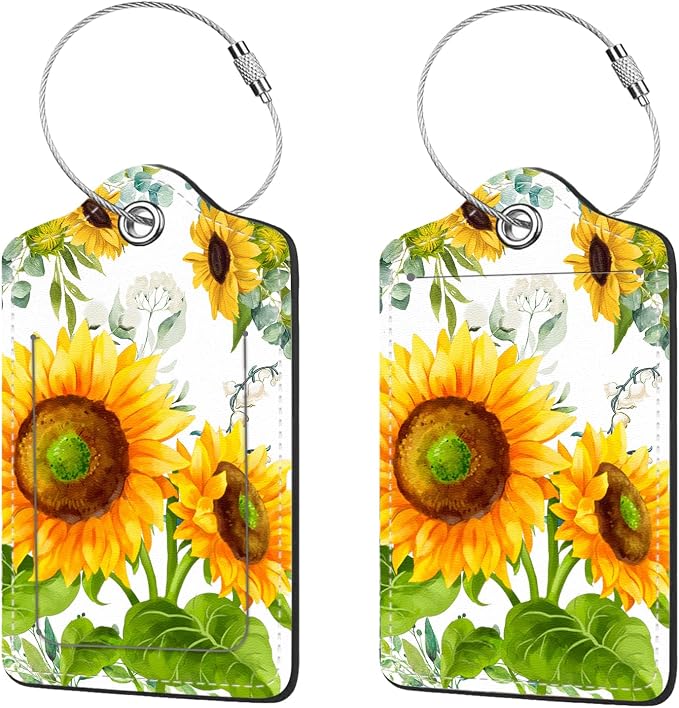 2 Pcs Luggage Tags for Suitcases, PU Leather Cruise Ship Luggage Tags by Anikathy