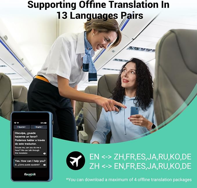 Timekettle, Fluentalk T1 Mini Translator Device No WiFi Needed, Built in 1-Year - Image 4