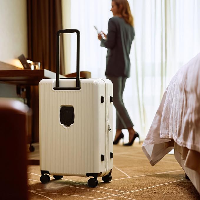 26 Inch Top Opening Checked Travel Luggage Expandable - Image 8