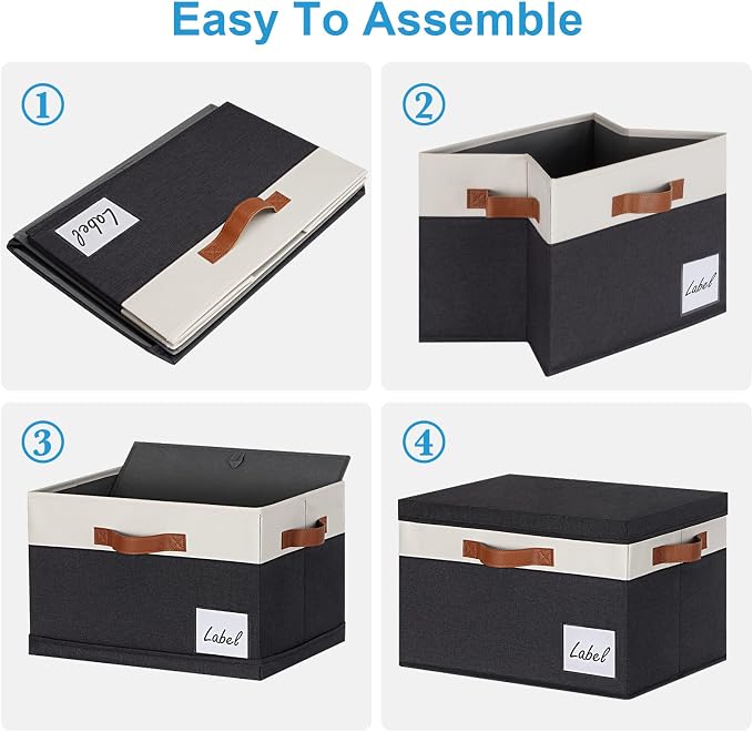 Extra Large Storage Bins with Lids, Foldable Fabric Storage Baskets with Lids - Image 5