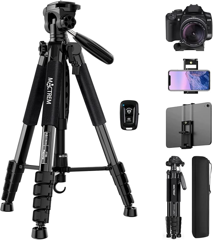 MACTREM 75 Inch Camera Tripod for Sony Canon Nikon, Lightweight Travel Video by MACTREM
