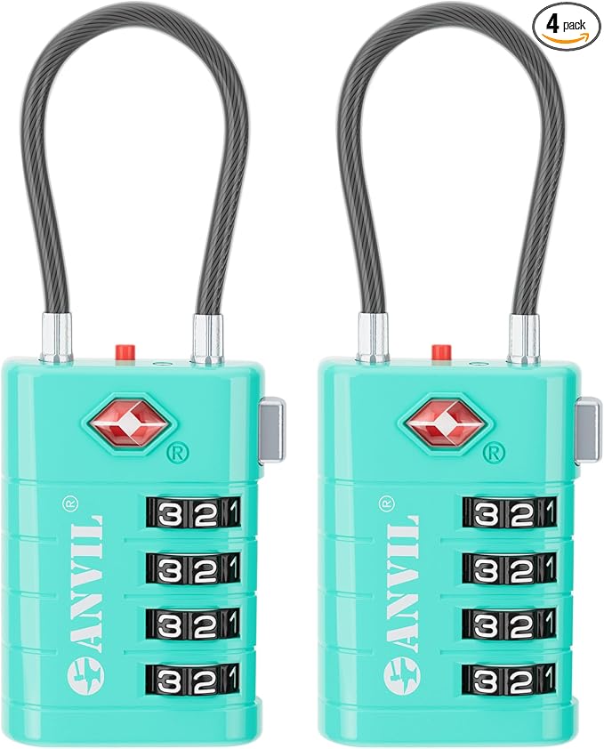 ANVIL 4 Digit Luggage Locks, TSA Locks by ANVIL
