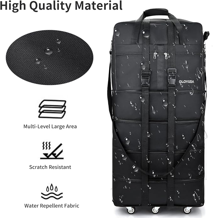 Expandable Foldable Luggage, Rolling Duffle Bag - Image 4