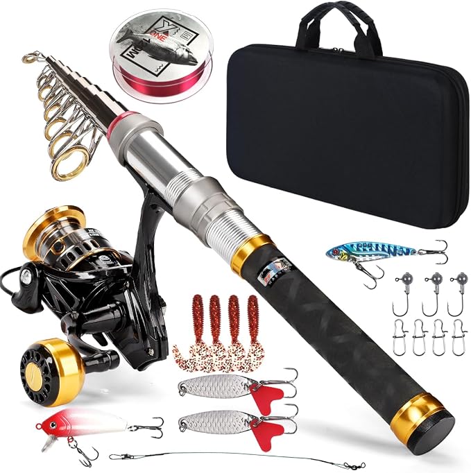Fishing Rod Telescopic Carbon Fiber Rod Combo by CastWisp