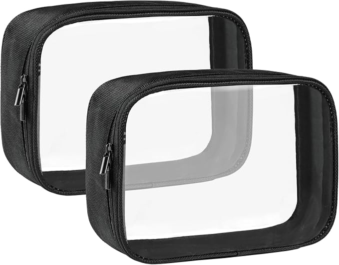 Moyad TSA Approved Clear Toiletry Bag, 2 Pack Quart Size 3-1-1 Liquids Pouch by Moyad