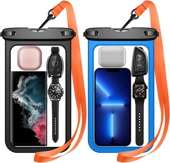Temdan 2 Pcs Waterproof Phone Pouch, Universal IPX8 Waterproof Cell Phone Case by Temdan
