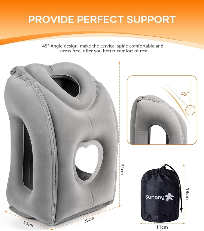 Sunany Travel Pillow, Upgraded Plane Pillow - Image 5