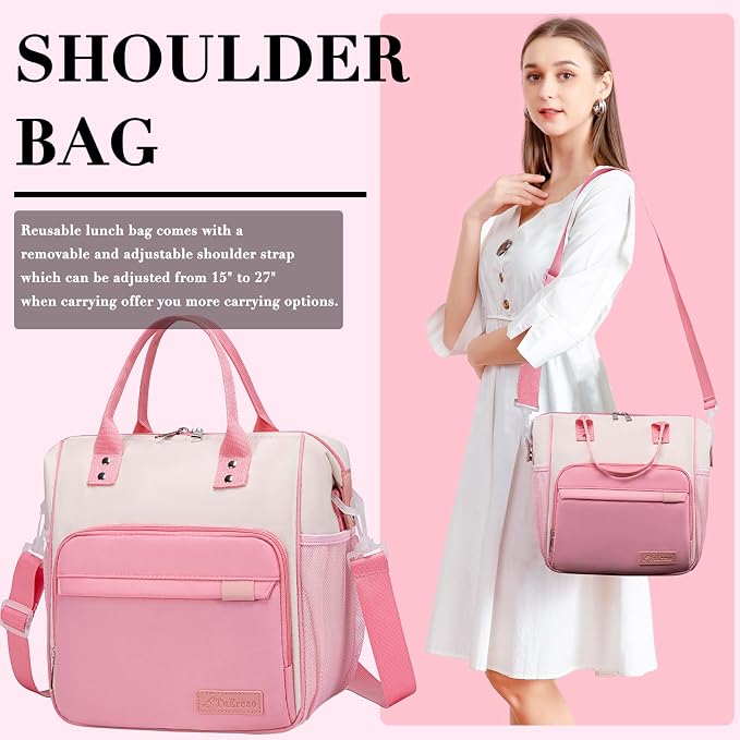Aesthetic Lunch Box for Women Preppy Insulated Lunch Bag for Young Ladies - Image 5