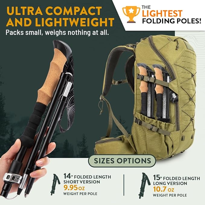 Premium Foldable Hiking Poles by USA Brand - Image 2