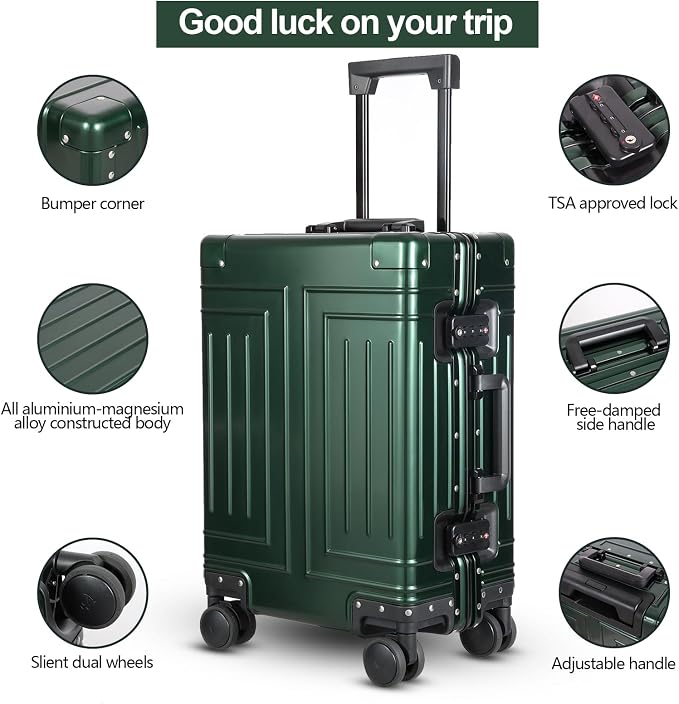 All Aluminum Carry On Luggage，Cut from Whole Aluminum Sheet，22x14x9 Airline - Image 7