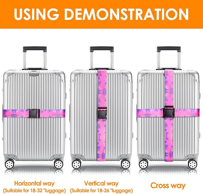 Adjustable Travel Luggage Strap Suitcase Belt Travel Bag Accessories 1.96 in W - Image 4
