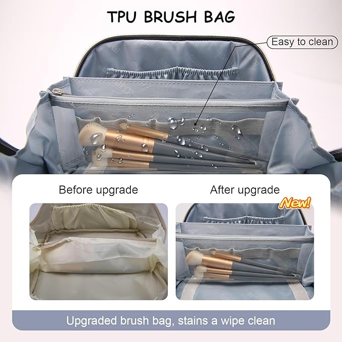 BOYATU Makeup Bag Travel Cosmetic Bag: 3 Pcs Set Portable Make up Bags - Image 3