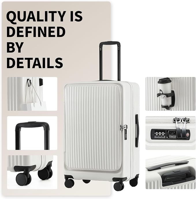 26 Inch Top Opening Checked Travel Luggage Expandable - Image 2