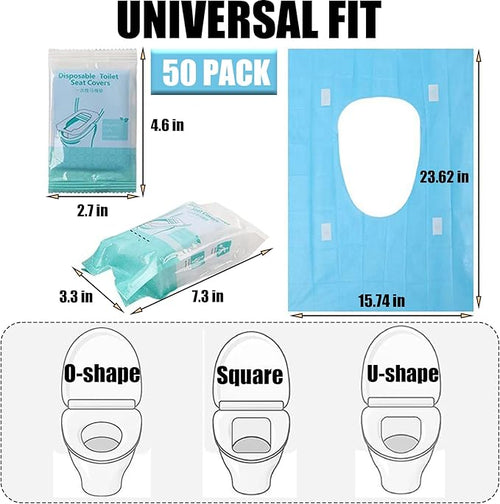 50 Pack Toilet Seat Covers Disposable 16x24 Inch XL Portable Toilet Liners - Image 2