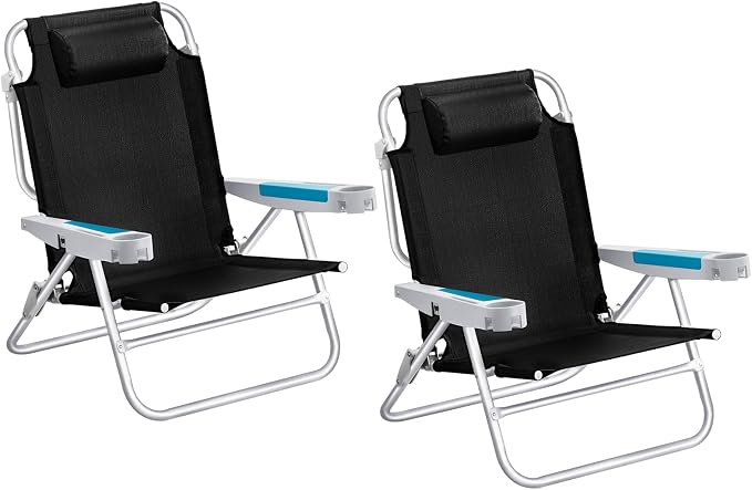 ICECO Backpacking Beach Chairs for Adults, 5 Positions Reclining, Heavy Duty by ICECO