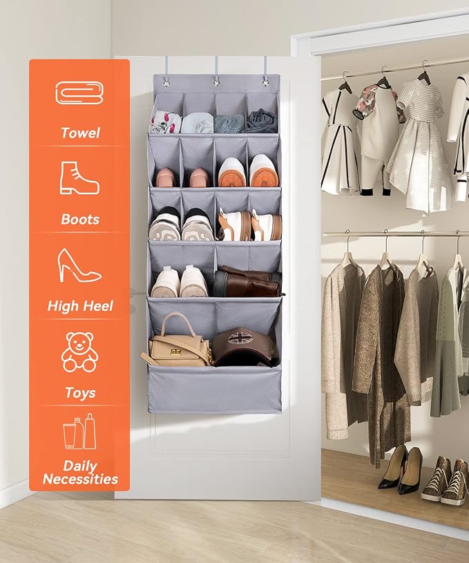 FENTEC 1 Pack Over-the-Door-Shoe-Organizers, Hanging Shoe Organizers - Image 2