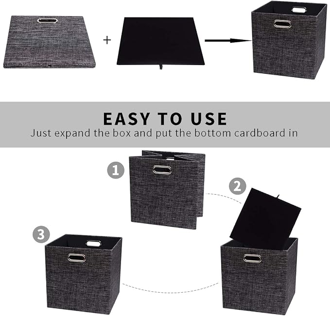 Posprica Fabric Storage Cubes, 13×13×13 cube storage bins, Foldable Drawers - Image 5