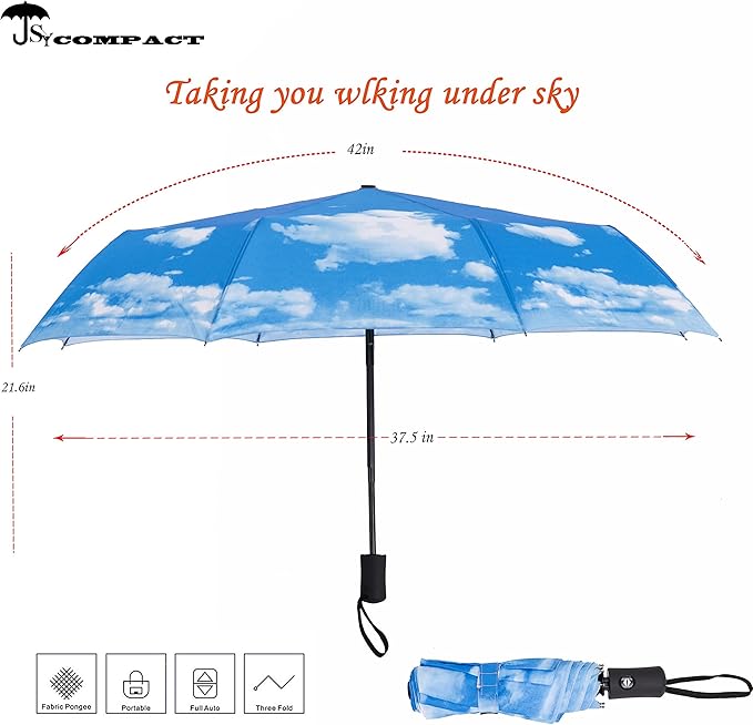 SY COMPACT Travel Umbrella Windproof Automatic Umbrellas Small Compact UV Sun - Image 2