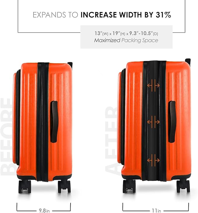 22 Inch Carry On Luggage 22x14x9 Airline Approved, Carry On Suitcase - Image 3