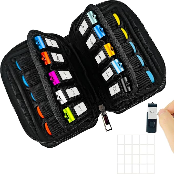 Flash Drive Case 20 Slots USB Storage Case JBOS USB Holder Storage Bag by JBOS