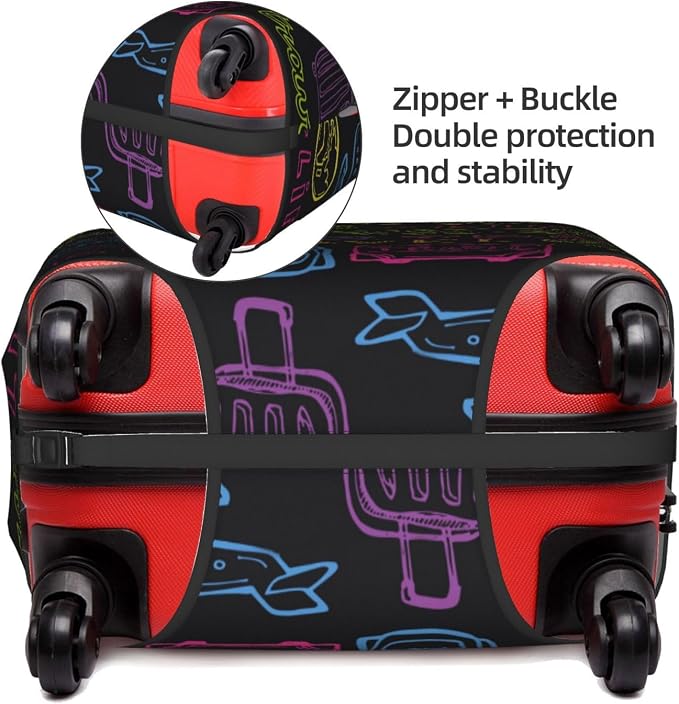 Trip Colored Graffiti Travel-Life Style Luggage Cover Washable Suitcase - Image 5