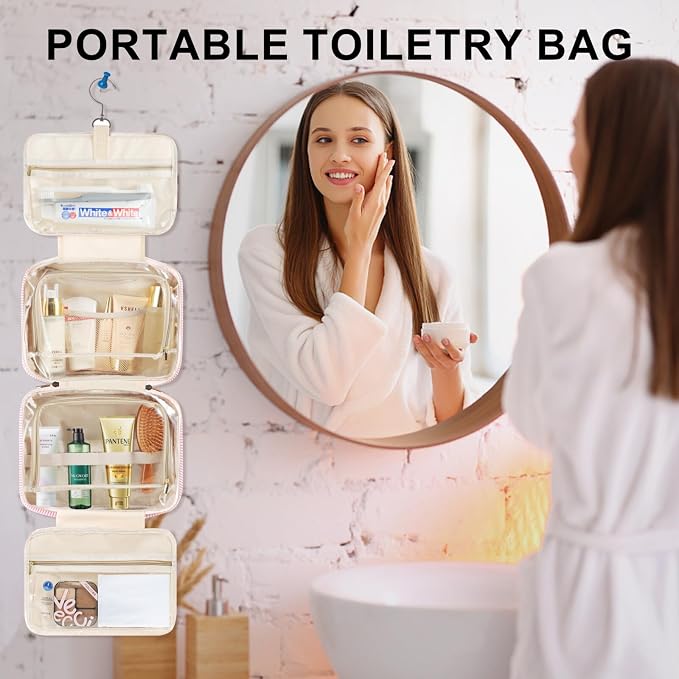 TOPEAST Travel Hanging Toiletry Bag Initial Makeup Bag - Image 5