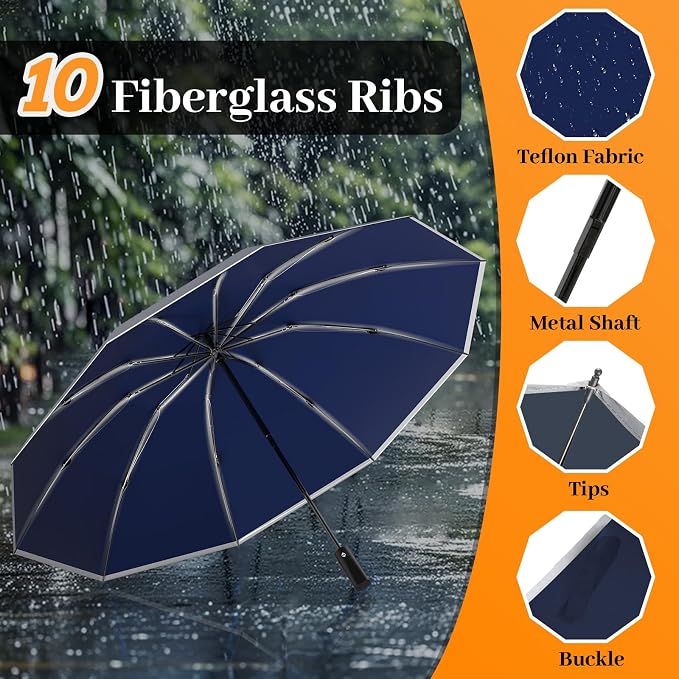 Travel Umbrella Superior, Beautiful & Compact, Large Strong but Light Portable - Image 3