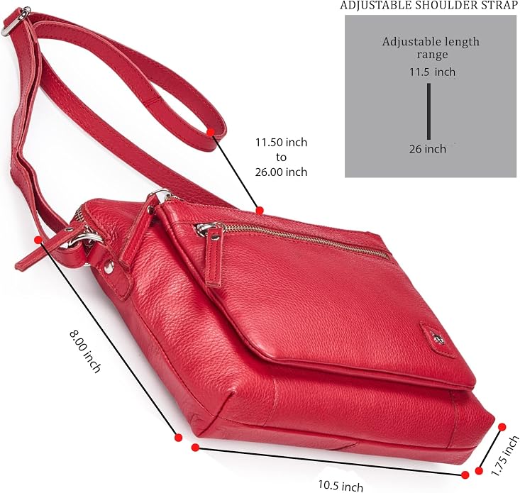 Wise Owl Accessories Small Soft Pebbled Real Leather Crossbody Handbags Purses - Image 2