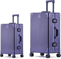 Metal All Aluminum Carry-on Luggage TSA Customs Lock Zipperless Silent Rotary by XZSP+AISU