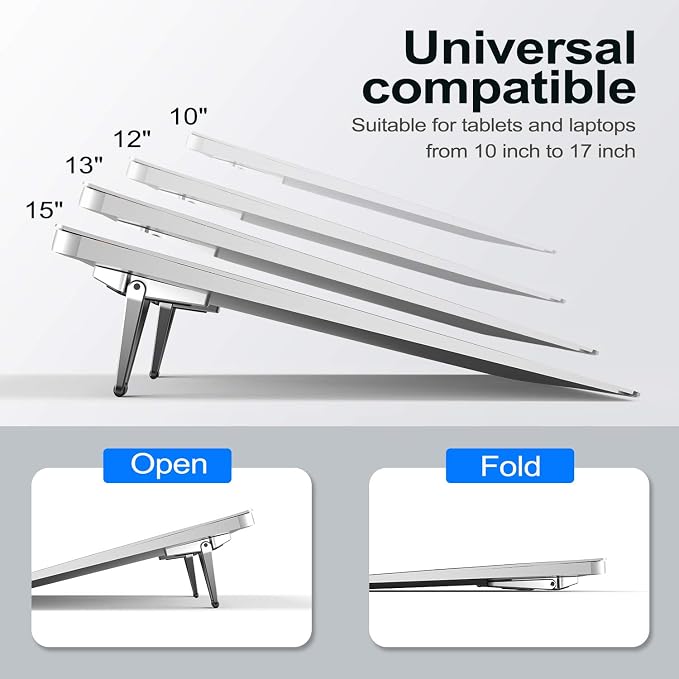 Laptop Stand for Desk, Portable Anti-Slip Keyboard Riser, Zinc Alloy Keyboard - Image 4
