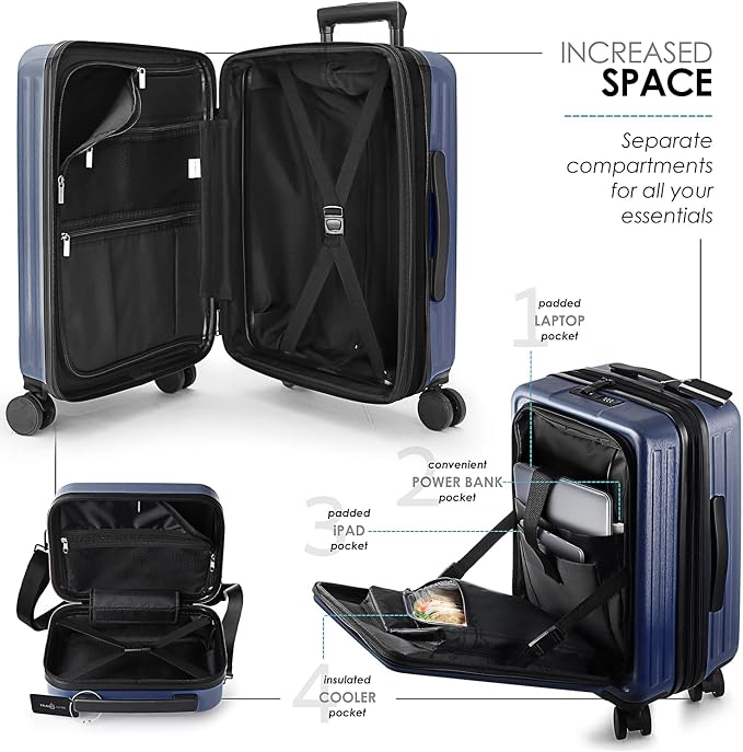 Hard Shell Luggage Sets with Spinner Wheels 4 Piece, Expandable Large Suitcases - Image 5